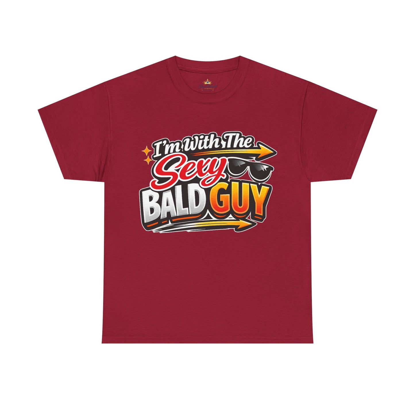 I'm With The Sexy Bald Guy T-Shirt | Funny Couple Tee, Sunglasses Graphic