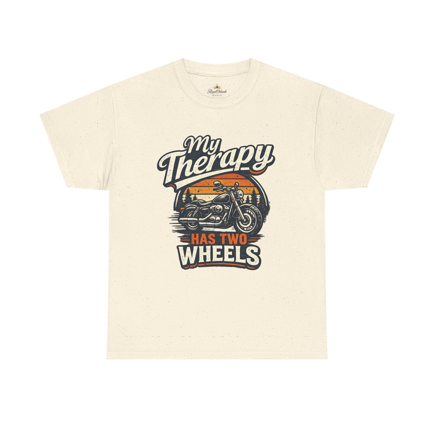 My Therapy Has Two Wheels Motorcycle Tee | Biker Riding Sunset Design