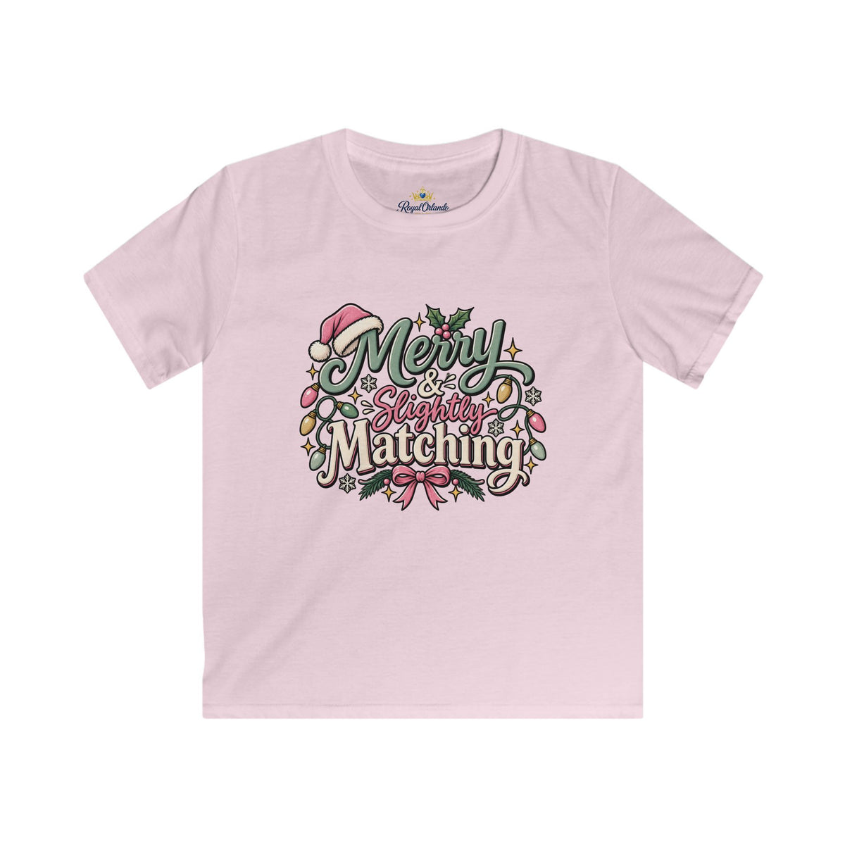 Kids Tee — "Merry & Slightly Matching" Cute Holiday Family Shirt