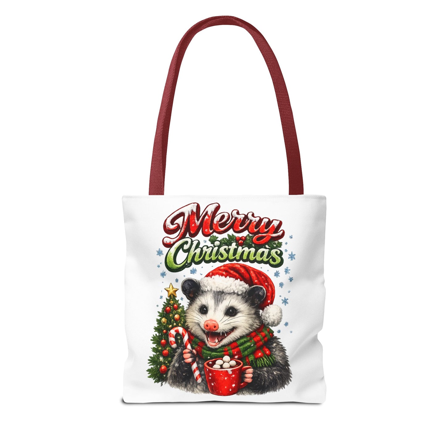 Christmas Opossum Tote Bag — Cute Holiday Animal Holiday Shopping Bag