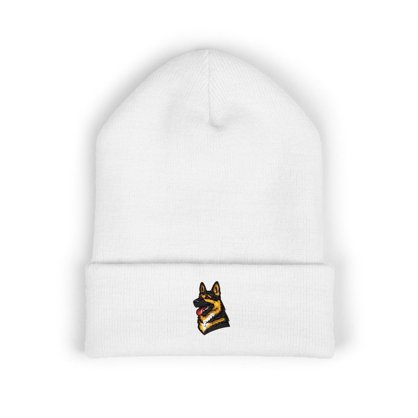 German Sheperd Embroidered Beanie | Cuffed Knit Hat
