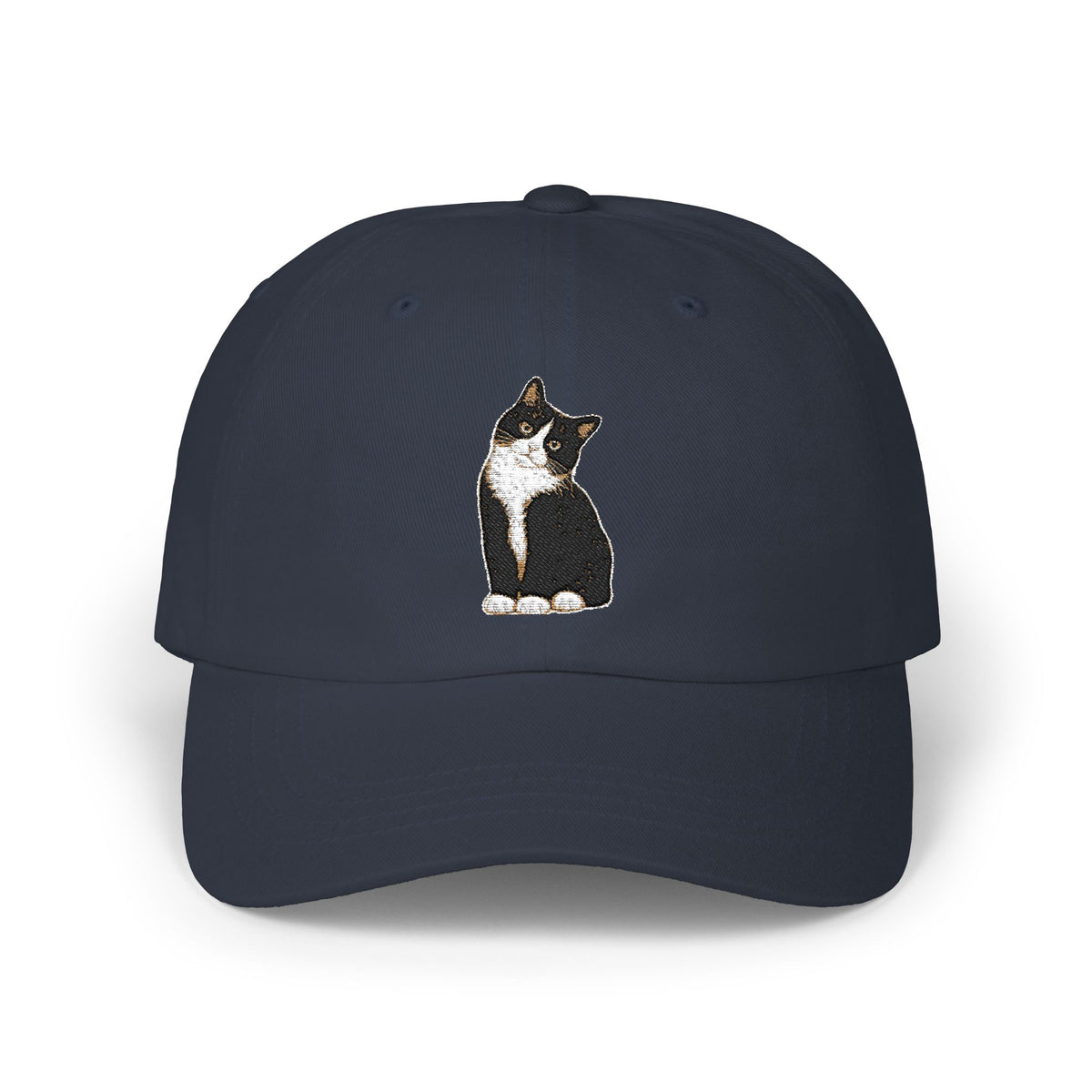 Tuxedo Cat Embroidered Classic Dad Cap