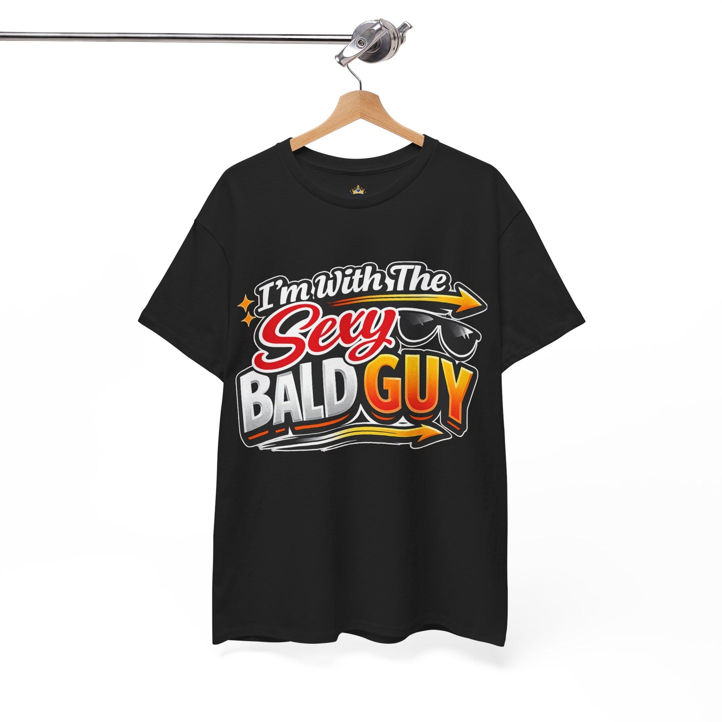 I'm With The Sexy Bald Guy T-Shirt | Funny Couple Tee, Sunglasses Graphic