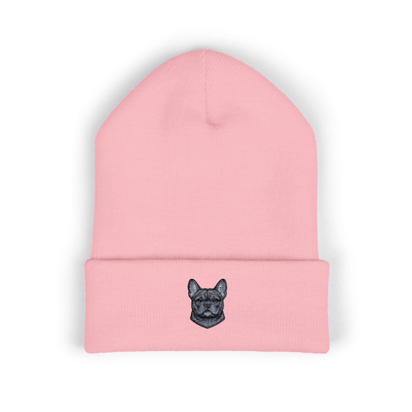 French Bulldog Embroidered Beanie | Cuffed Knit Hat