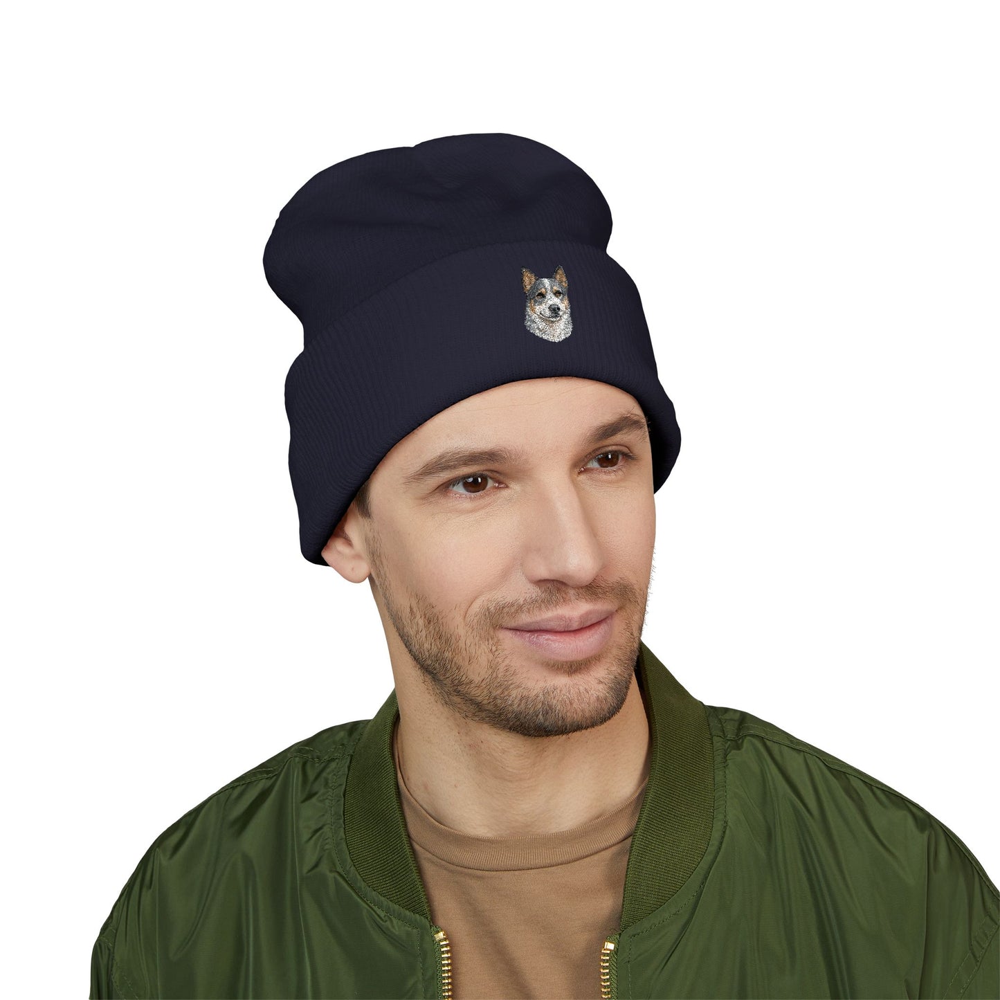 Australian Cattle Dog Embroidered Beanie | Cuffed Knit Hat