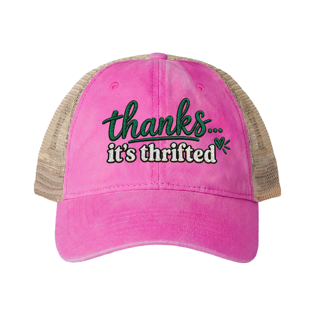 Women's Washed Mesh-Back Cap- Thanks it's thrifted