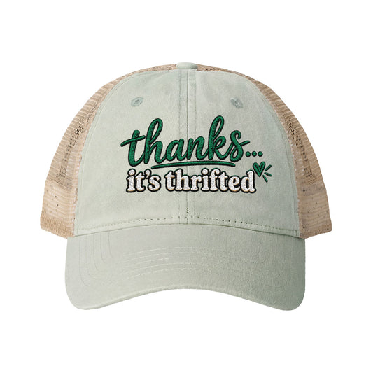 Women's Washed Mesh-Back Cap- Thanks it's thrifted