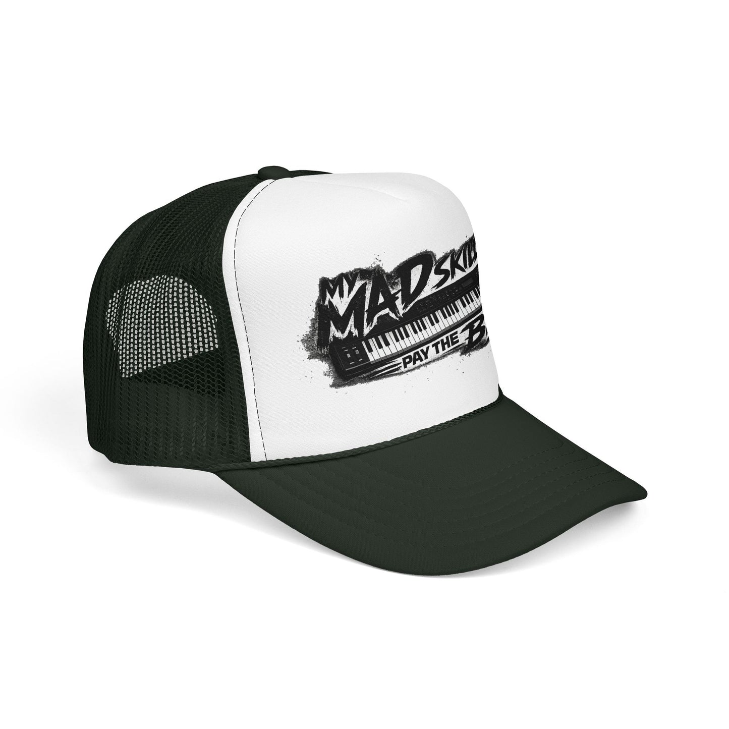 Mad Skills Piano Pay The Bills Trucker Hat | Musician Keyboard Logo Cap