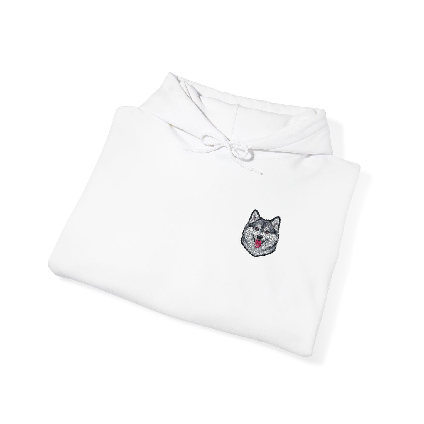 Alaskan Klee Kai embroidered design on hooded sweatshirt