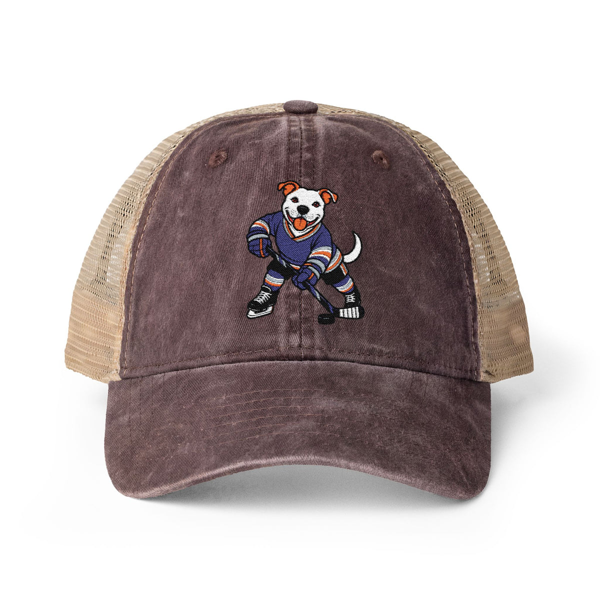 Scott American Bulldog Pitbull Hockey Player Women's Washed Mesh-Back Cap