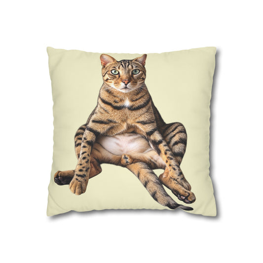 Savannah cat Square Poly Canvas Pillowcase