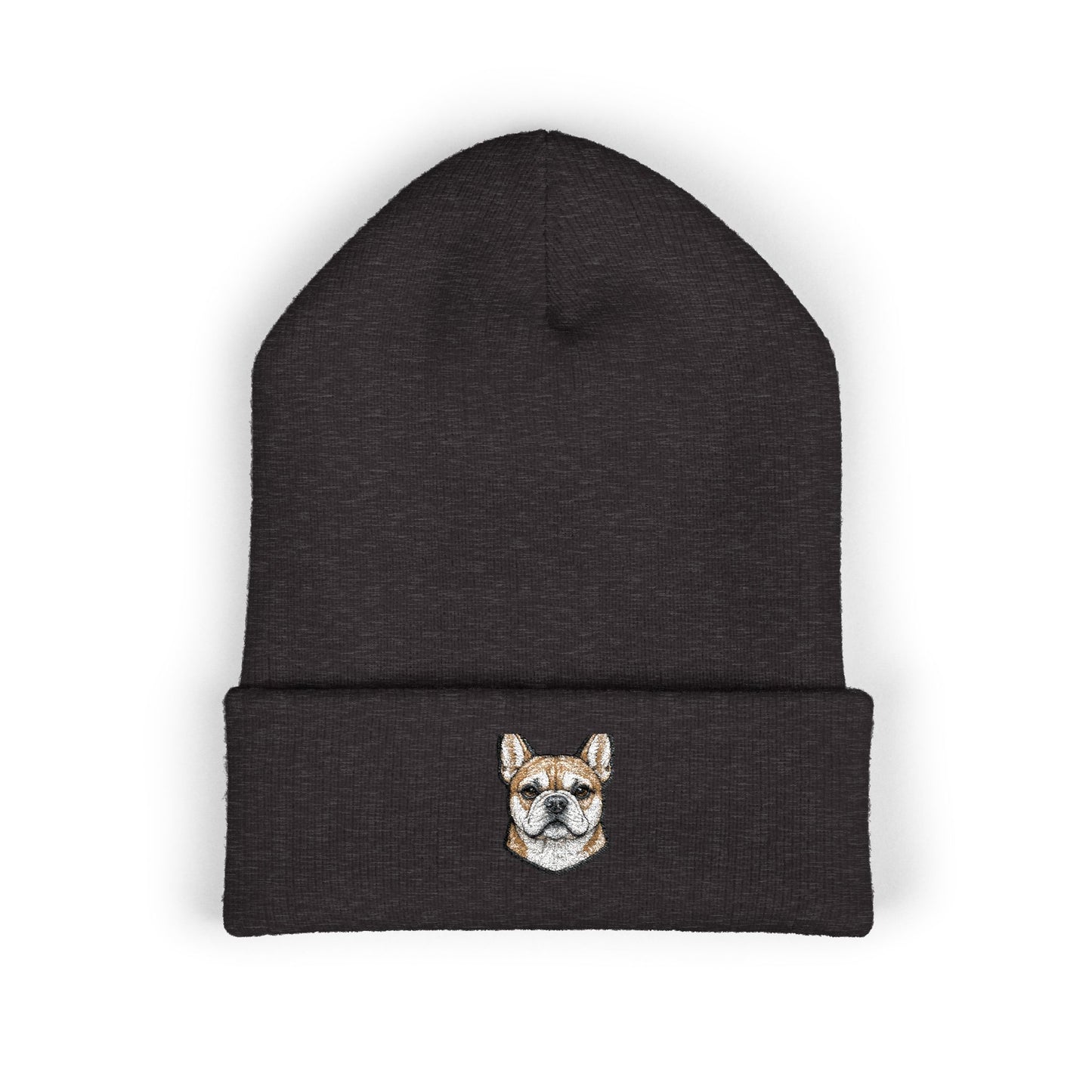 French Bulldog Embroidered Beanie | Cuffed Knit Hat