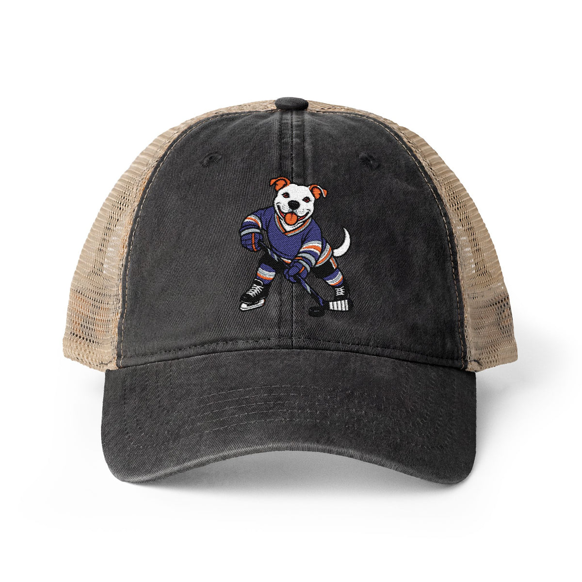 Scott American Bulldog Pitbull Hockey Player Women's Washed Mesh-Back Cap