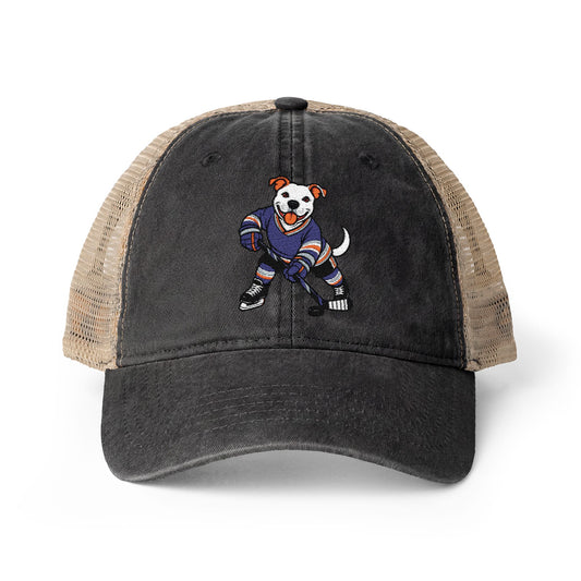 Scott American Bulldog Pitbull Hockey Player Women's Washed Mesh-Back Cap