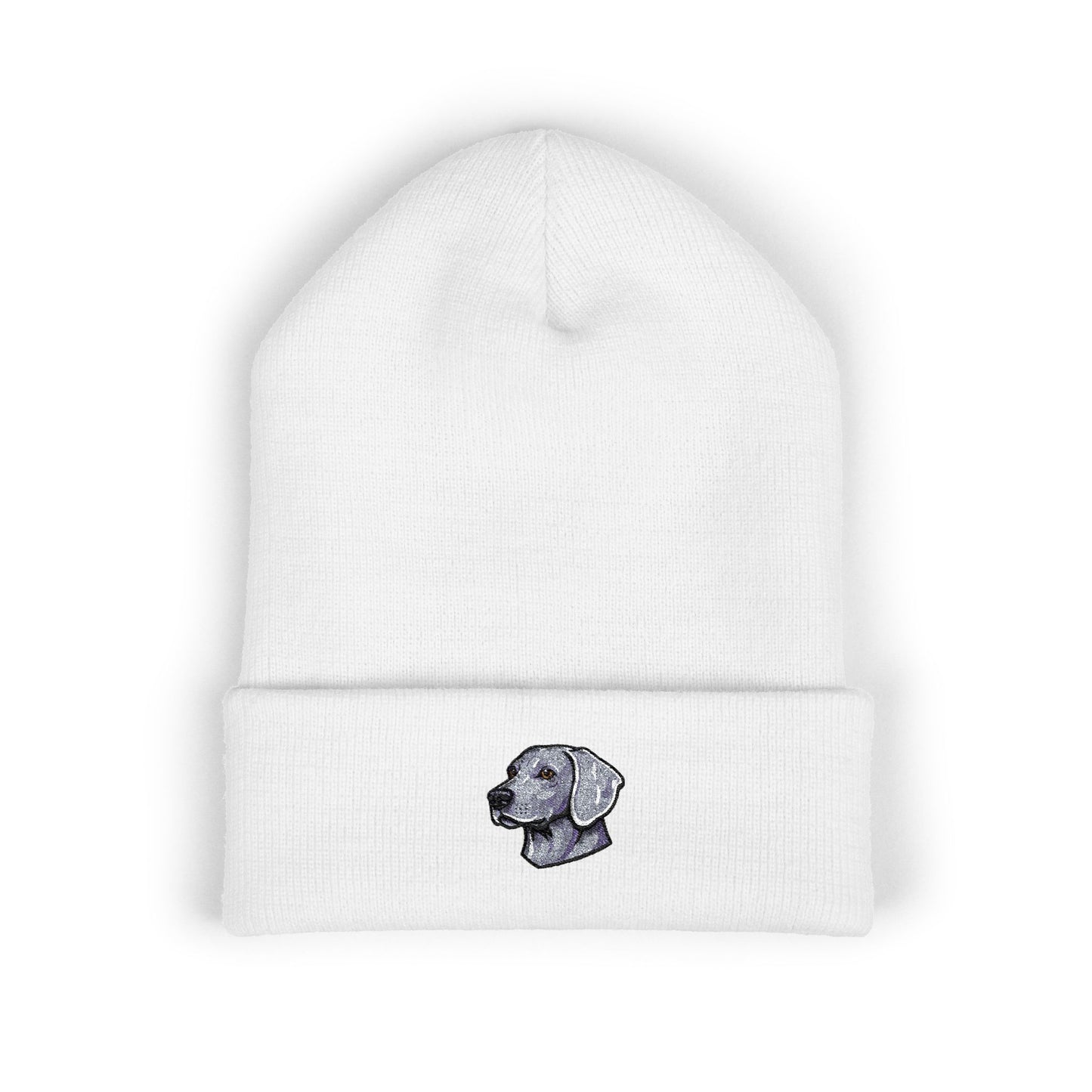 Weimaraner Embroidered Beanie | Cuffed Knit Hat