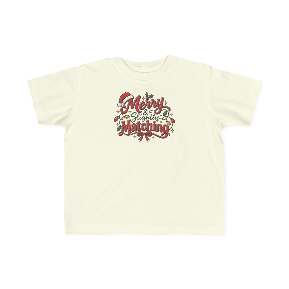 Toddler Christmas Tee – “Merry & Slightly Matching” Holiday Shirt friends or family matching tee