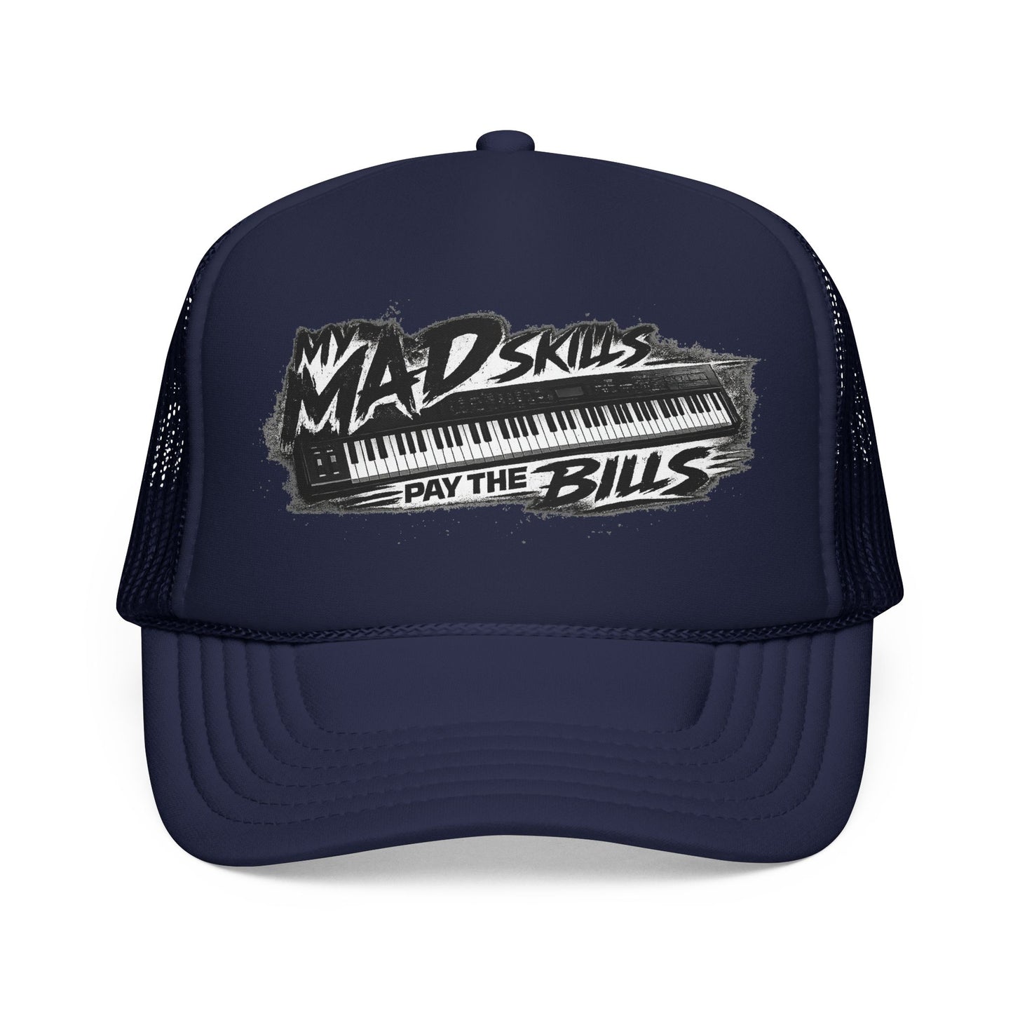 Mad Skills Piano Pay The Bills Trucker Hat | Musician Keyboard Logo Cap