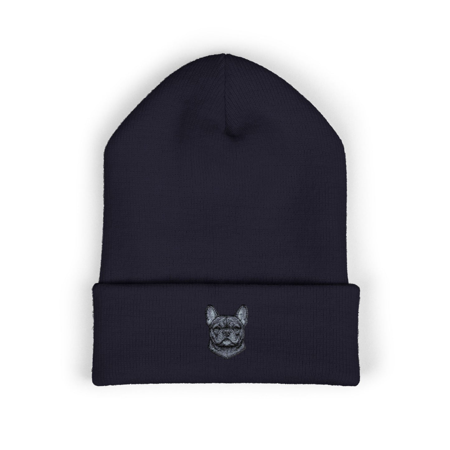 French Bulldog Embroidered Beanie | Cuffed Knit Hat