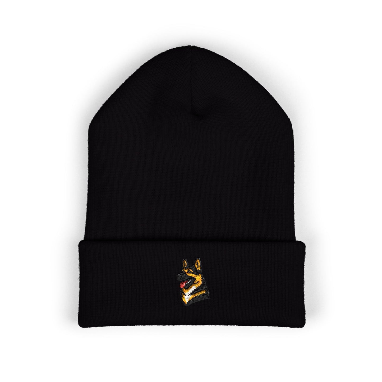 German Sheperd Embroidered Beanie | Cuffed Knit Hat