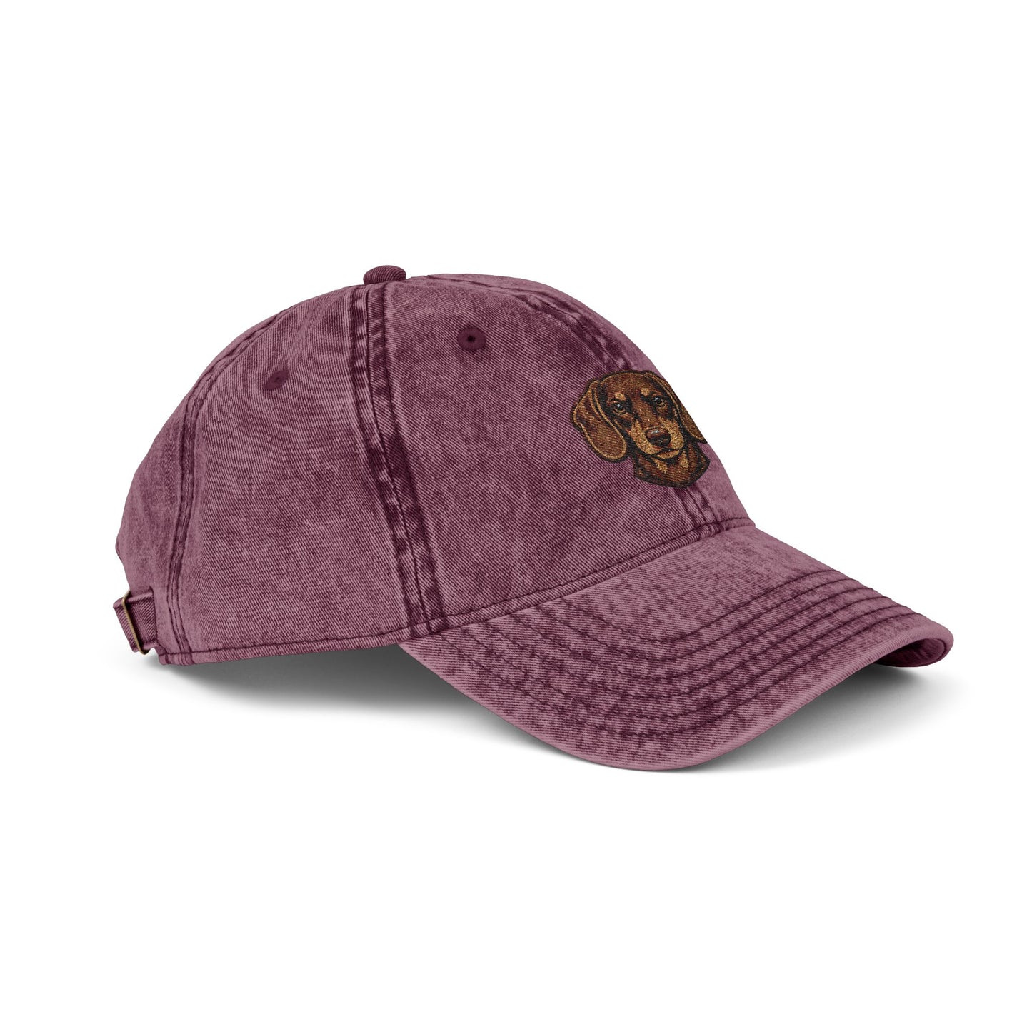 Embroidered Dachshund Head Cap | Vintage Distressed Baseball Hat