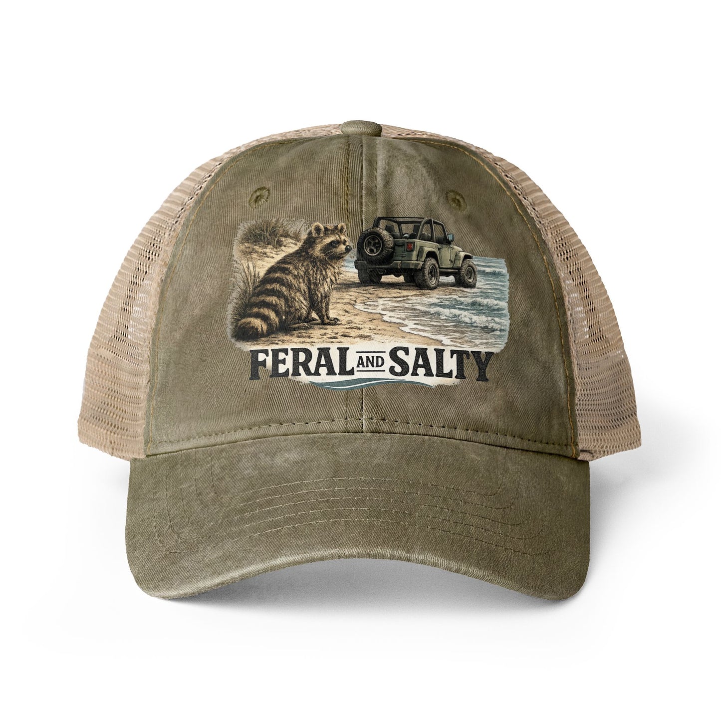 Women's Washed Mesh-Back Cap Feral and Salty