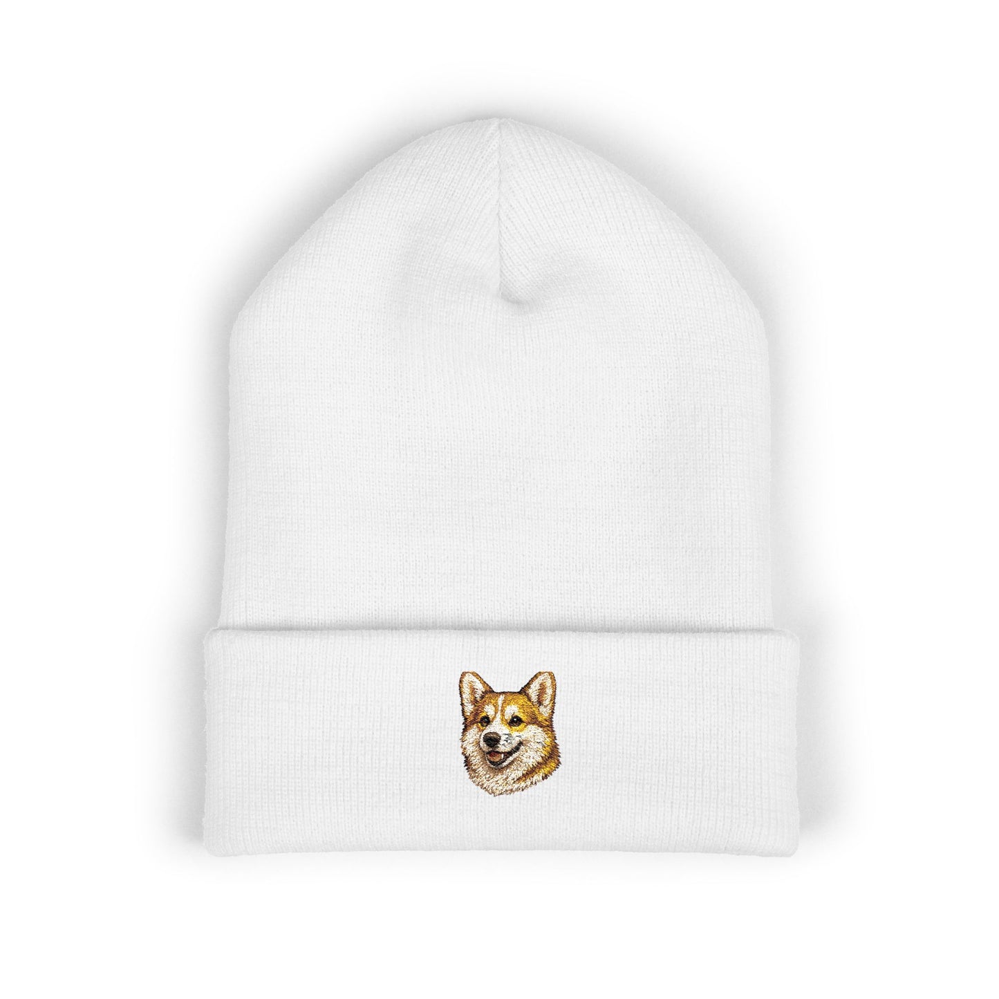 Corgi Embroidered Beanie | Cuffed Knit Hat