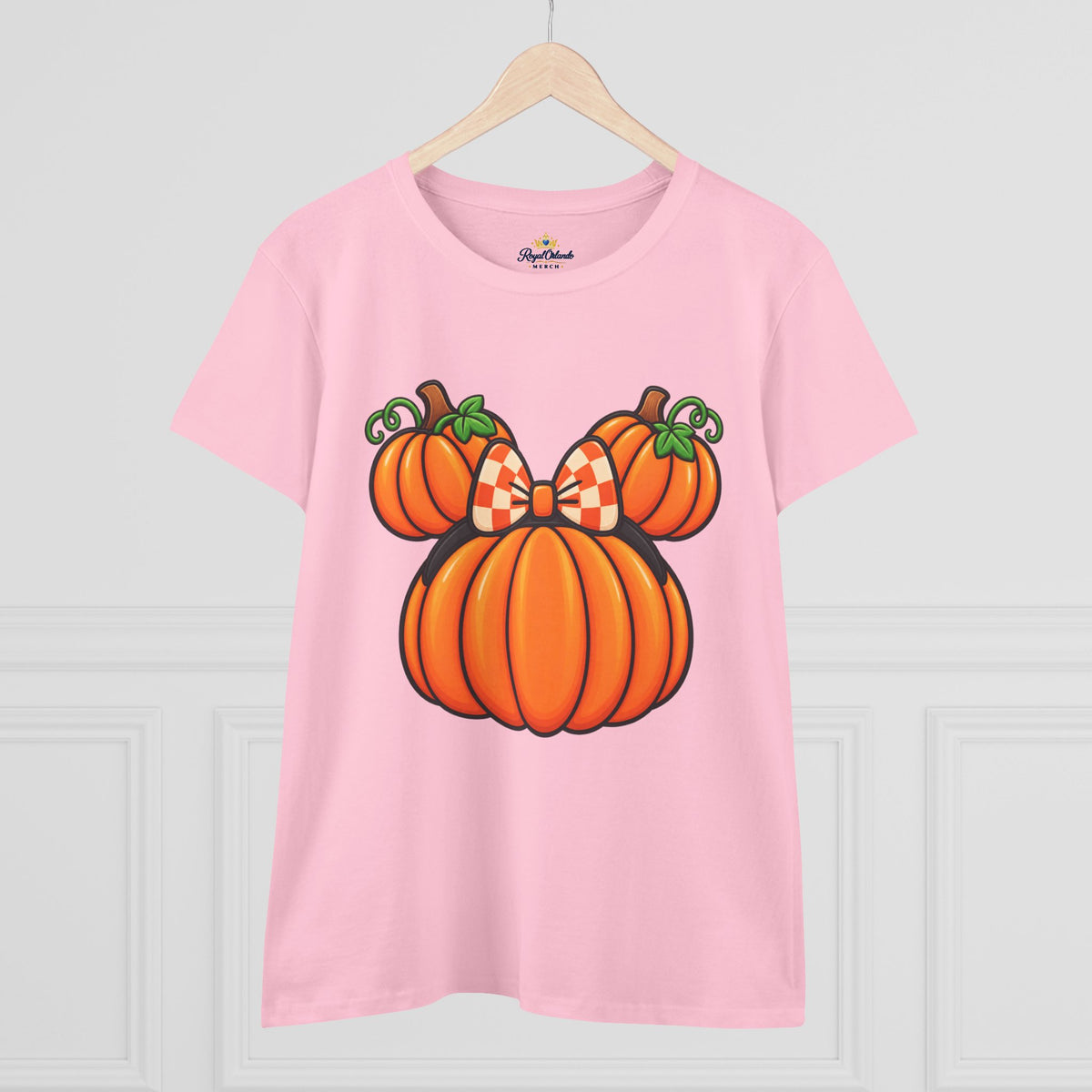 Fall Pumpkin Ears Tee | Pumpkin Adult Bow T-Shirt, Fall Halloween Top