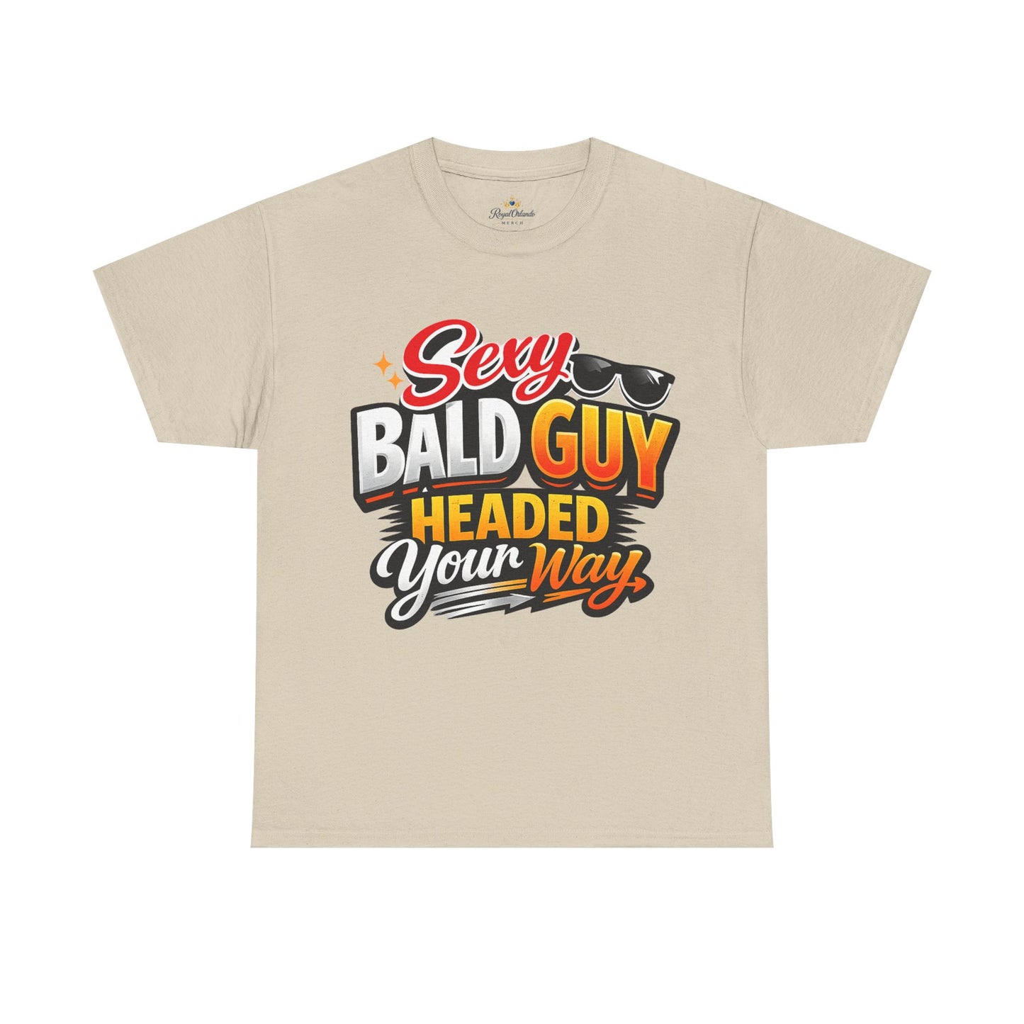 Sexy Bald Guy Headed Your Way T-Shirt | Funny Bald Head Tee, Sunglasses Graphic
