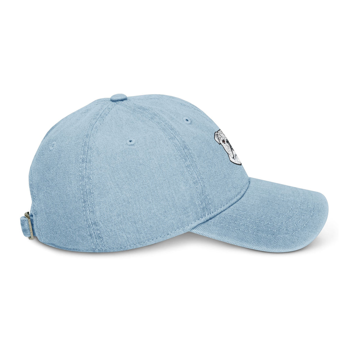 English Bulldog Embroidered Denim Hat | Dad Cap, Adjustable Strap