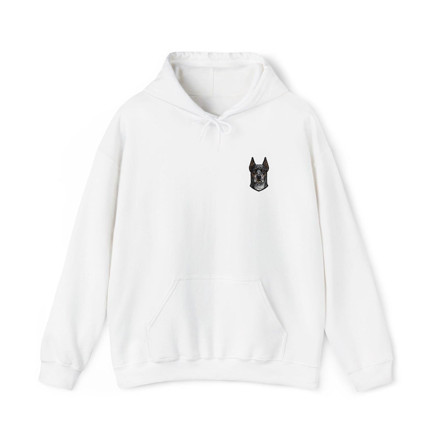 Great Dane embroidered design on hooded sweatshirt