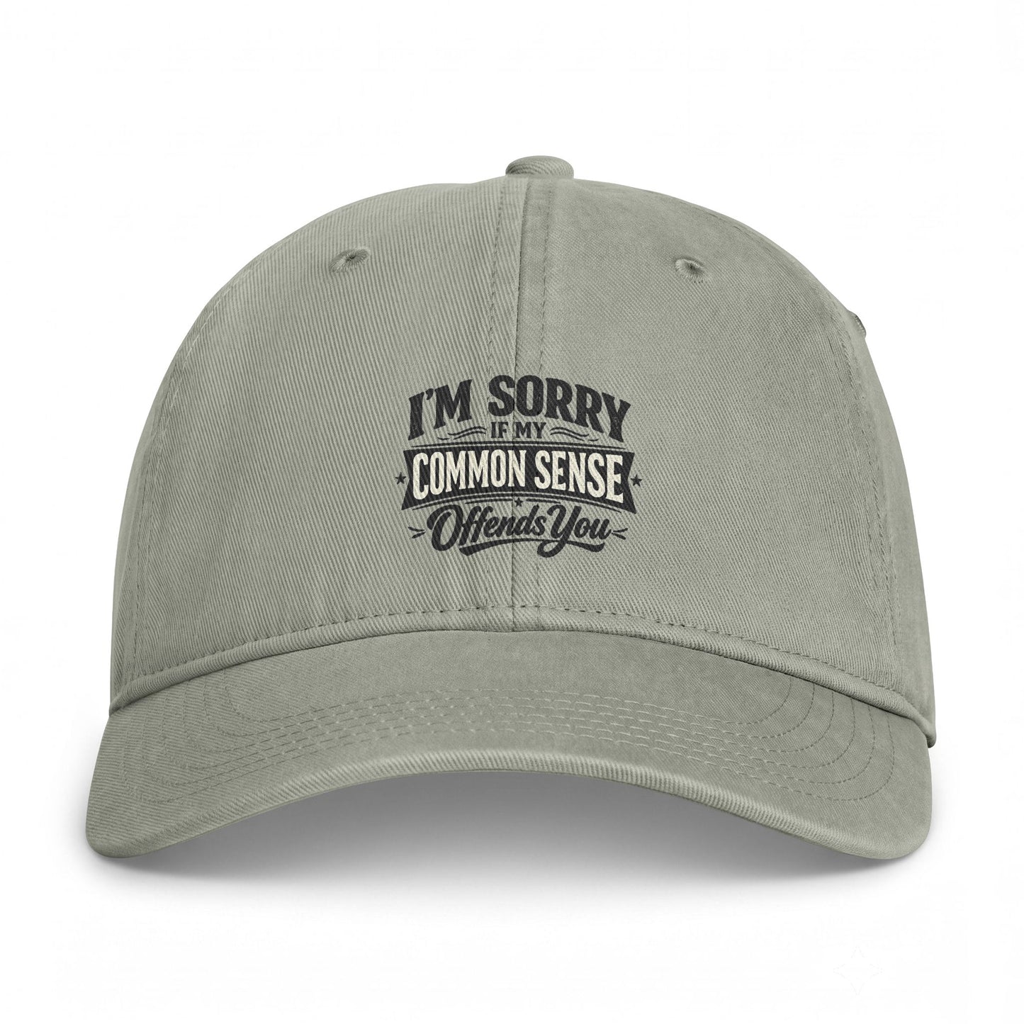 Coastal Washed Cap — "I’m Sorry if My Common Sense Offends" Baseball Hat