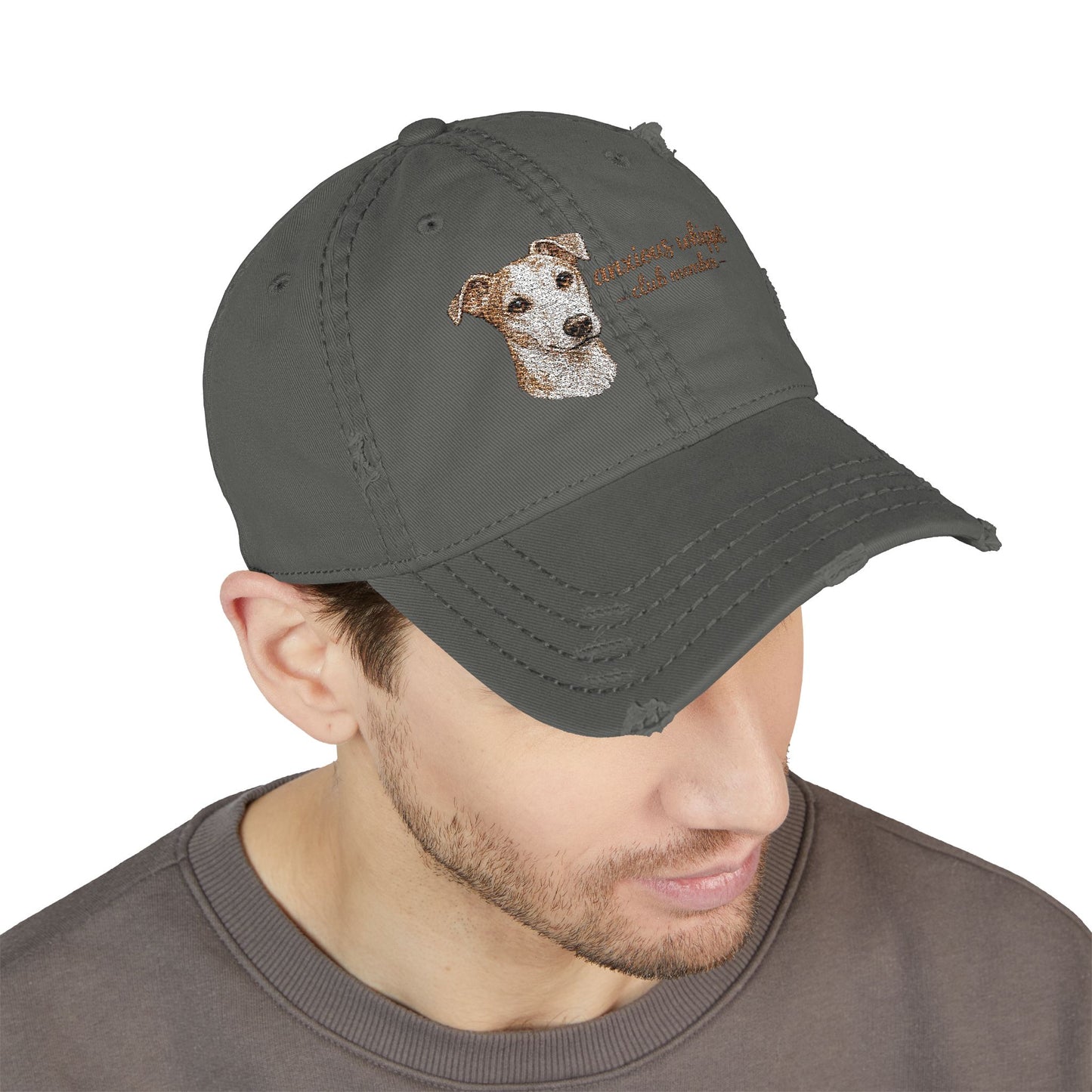 Anxious Whippet Embroidered Dog hat