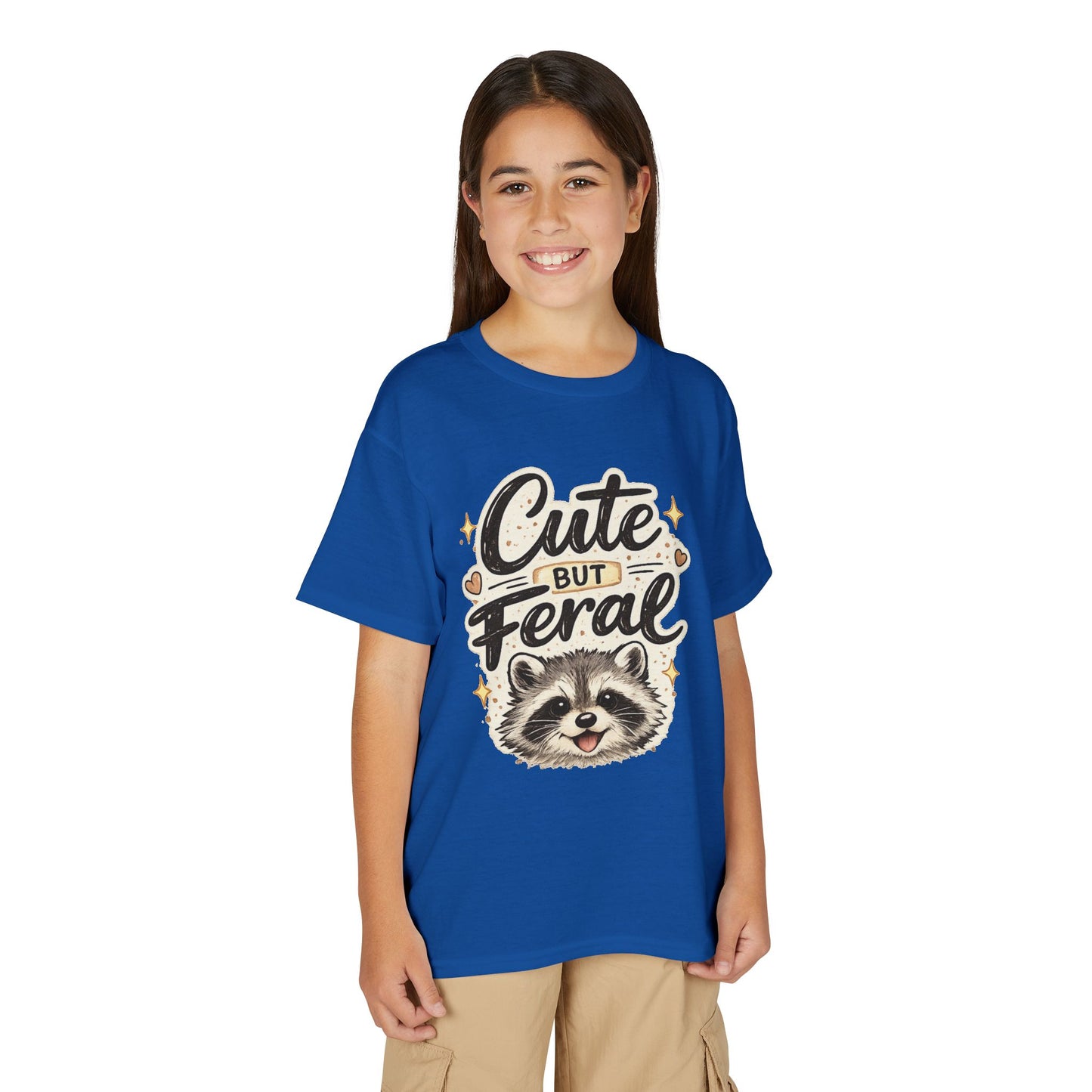Cute but Feral Raccoon Youth T-Shirt | Kids Animal Graphic Tee