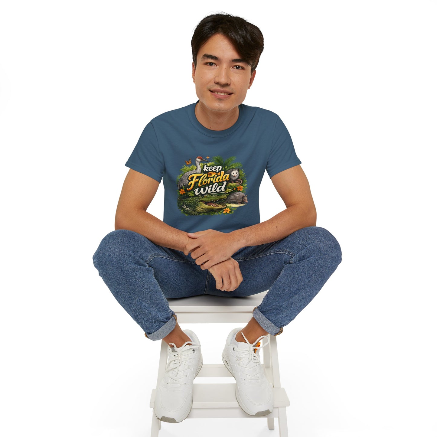 Keep Florida Wild T-Shirt | Alligator, Manatee, Palm Trees, Nature Design