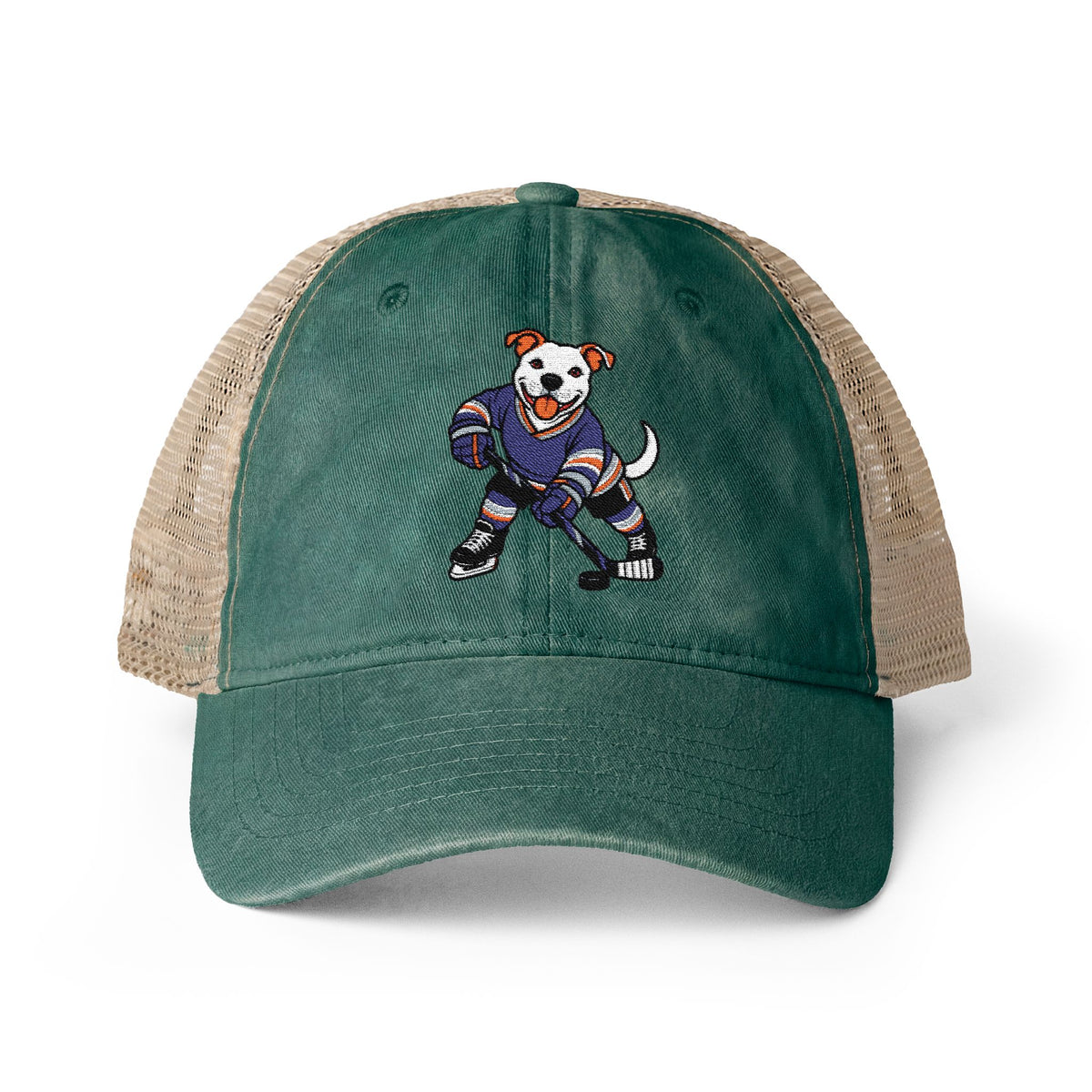 Scott American Bulldog Pitbull Hockey Player Women's Washed Mesh-Back Cap