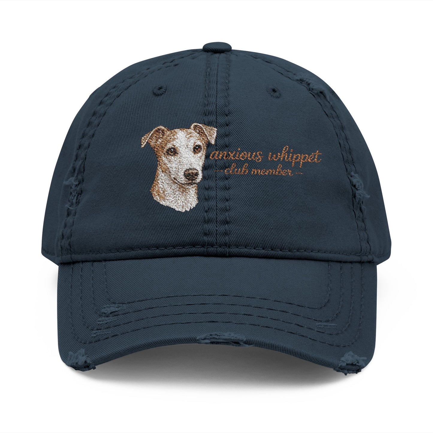 Anxious Whippet Embroidered Dog hat