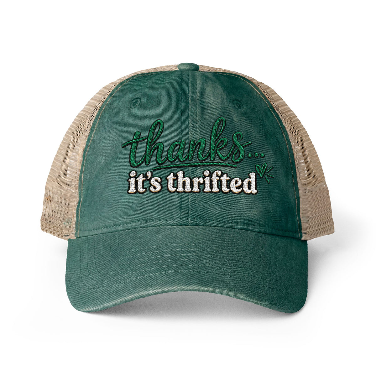 Women's Washed Mesh-Back Cap- Thanks it's thrifted