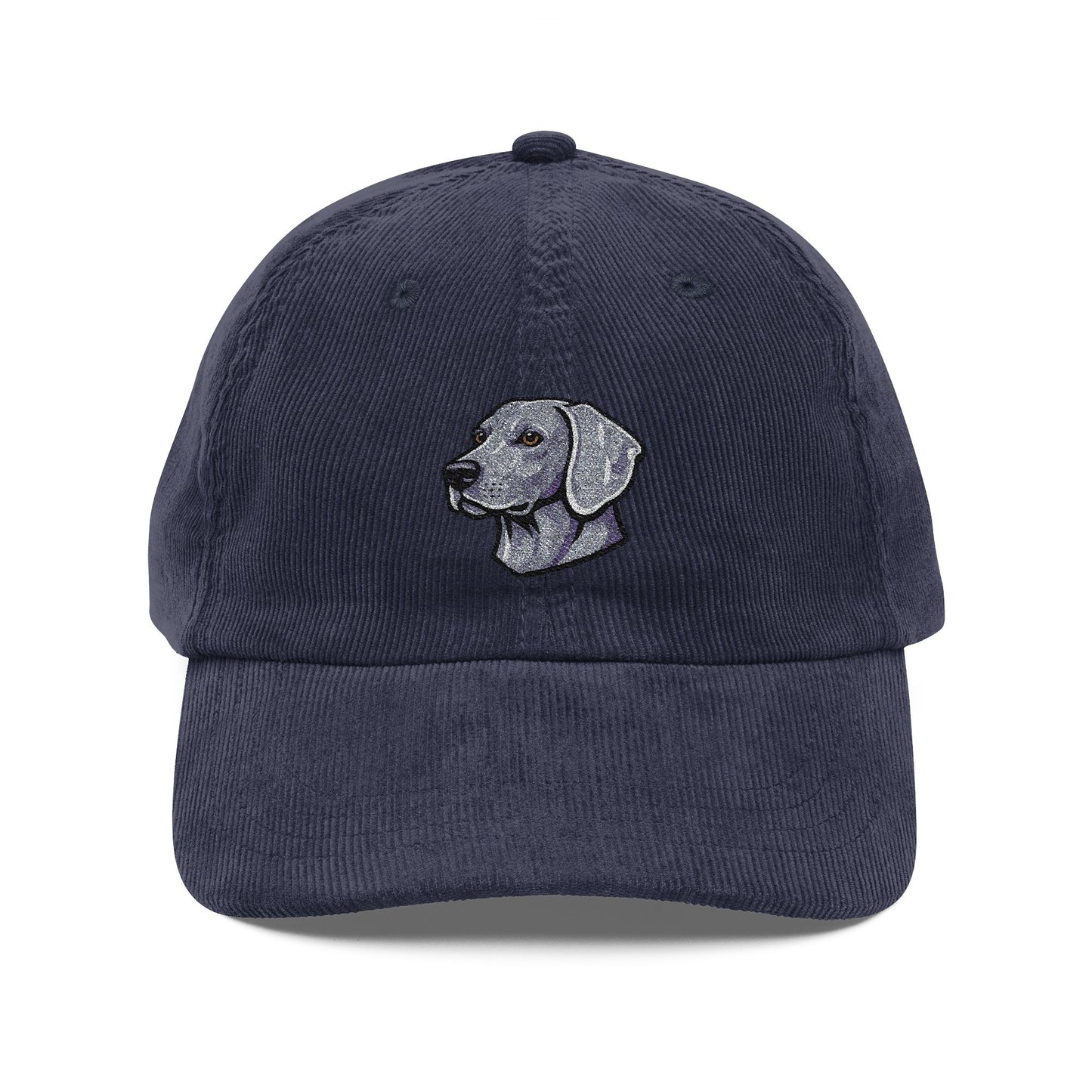 Embroidered Weimaranar Dog Head Cap | Corduroy Baseball Hat