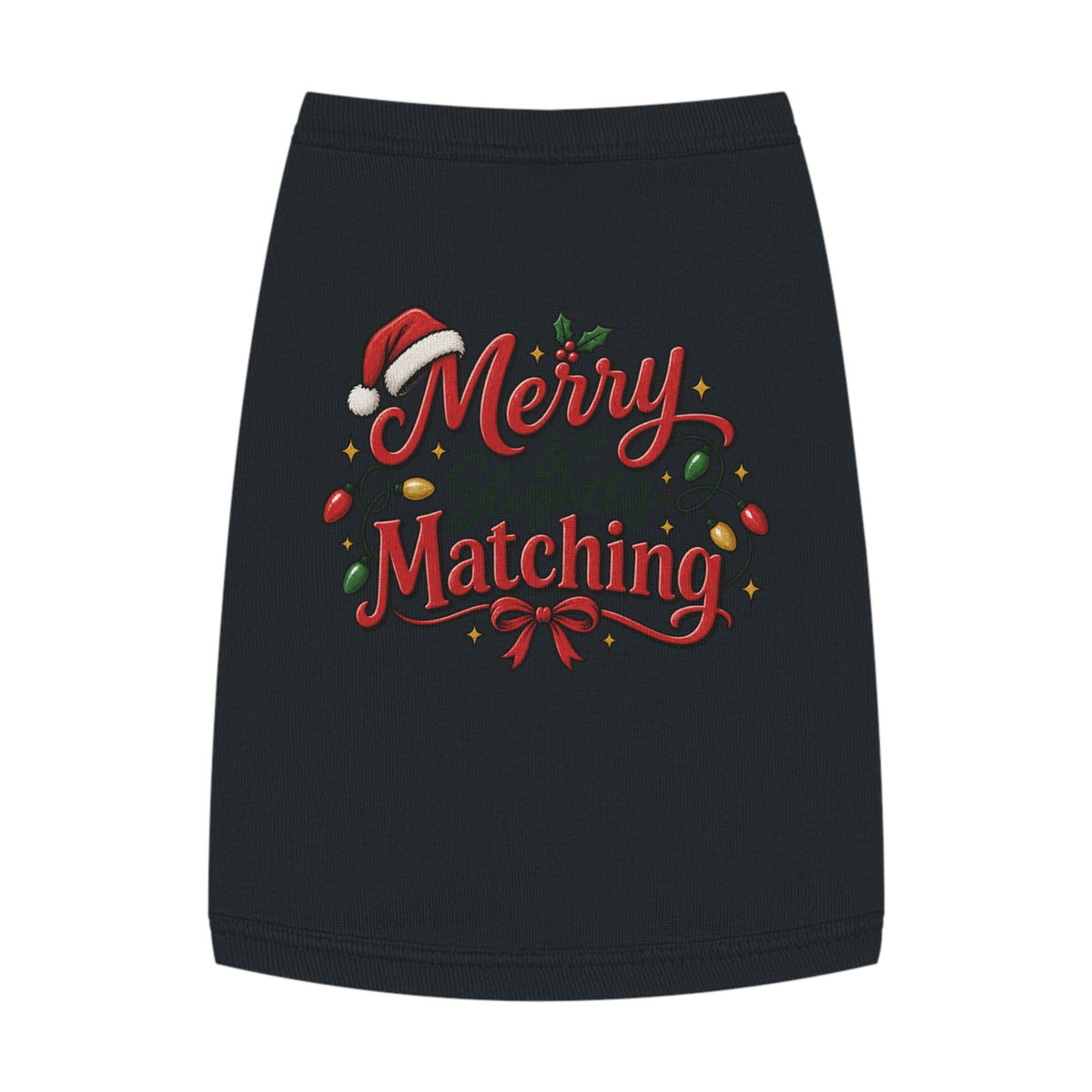 Pet Tshirt — "Merry Slightly Matching" Christmas Dog Shirt family pajama set