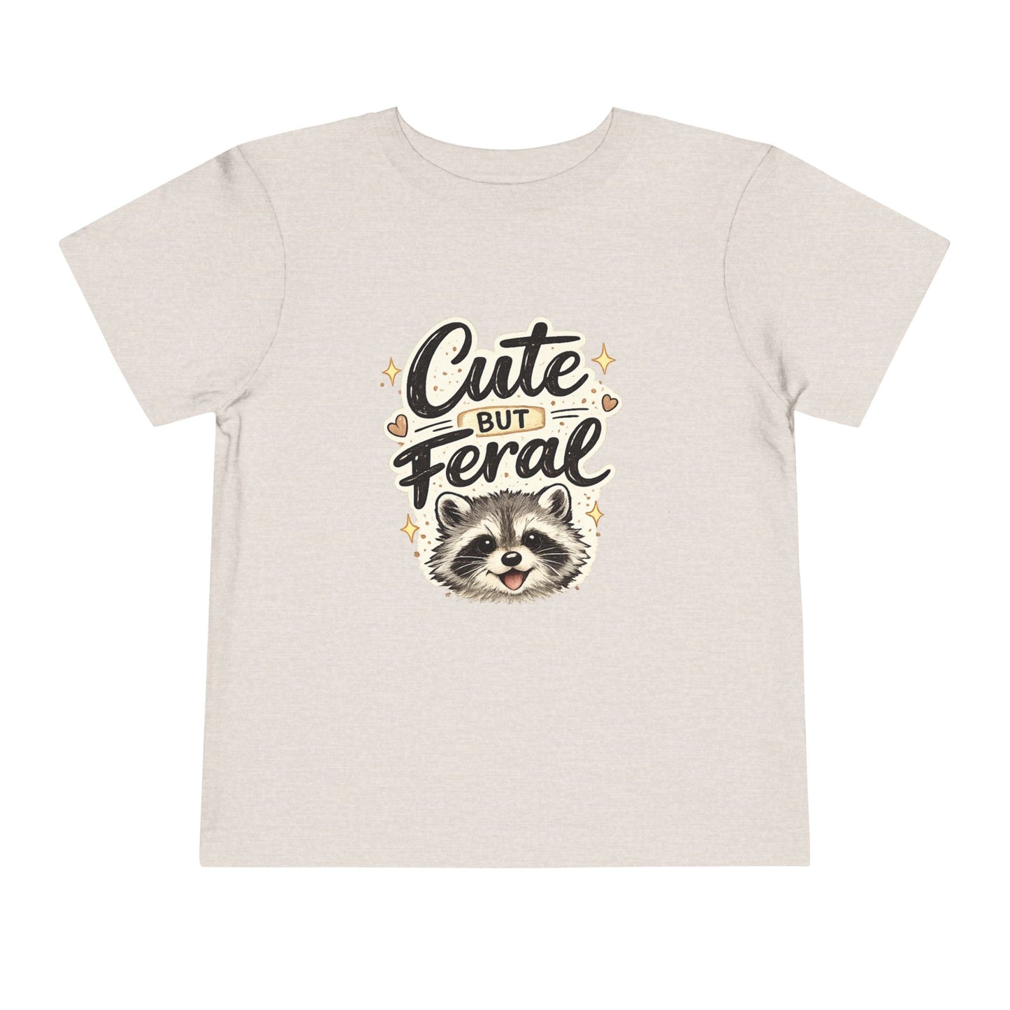 Cute But Feral Raccoon Toddler Tee | Kids Animal Graphic Shirt