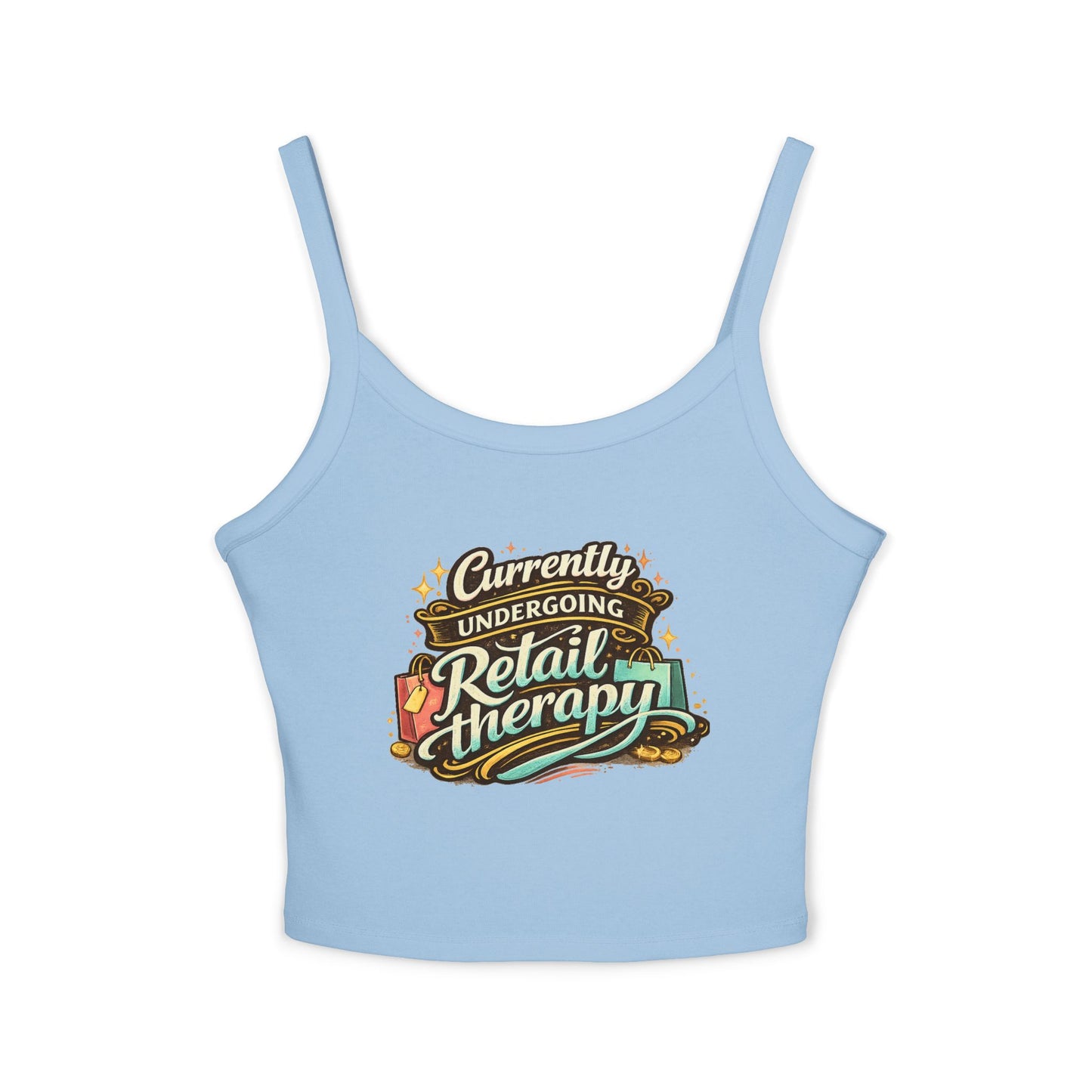 Currently Undergoing Retail Therapy tank top | retail therapy graphic crop