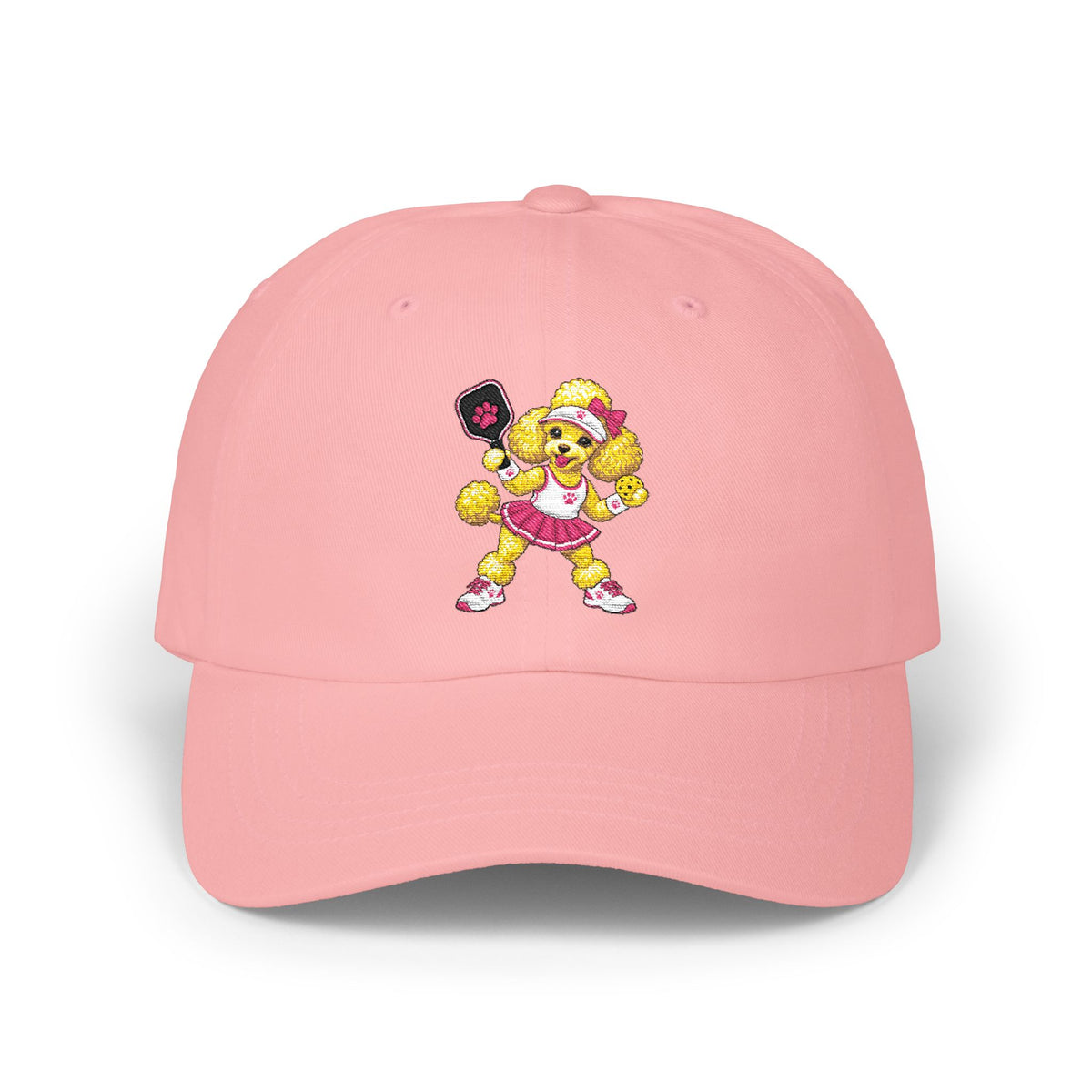 Pickleball Poodle Embroidered Classic Dad Cap