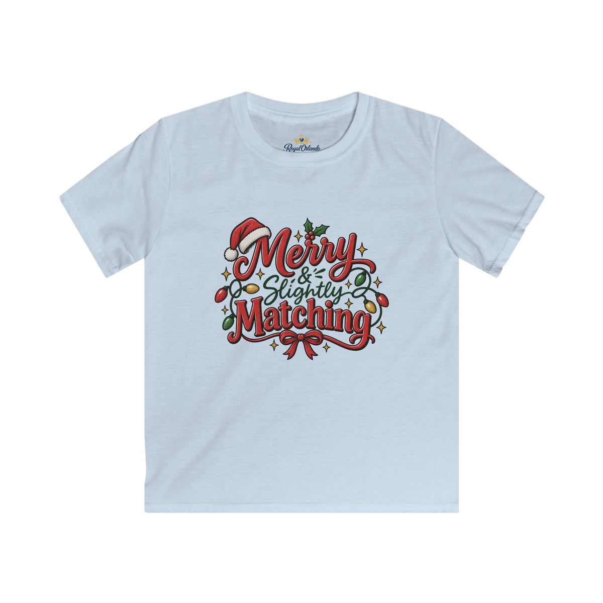 Kids T-Shirt — "Merry & Slightly Matching" Christmas Holiday Tee friends or family matching pajama shirt