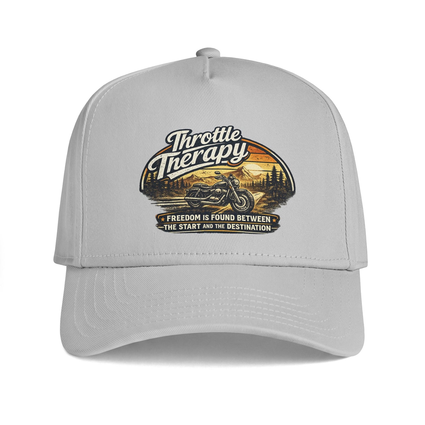 Throttle Therapy motorcycle cap | Freedom is found between the start and the destination