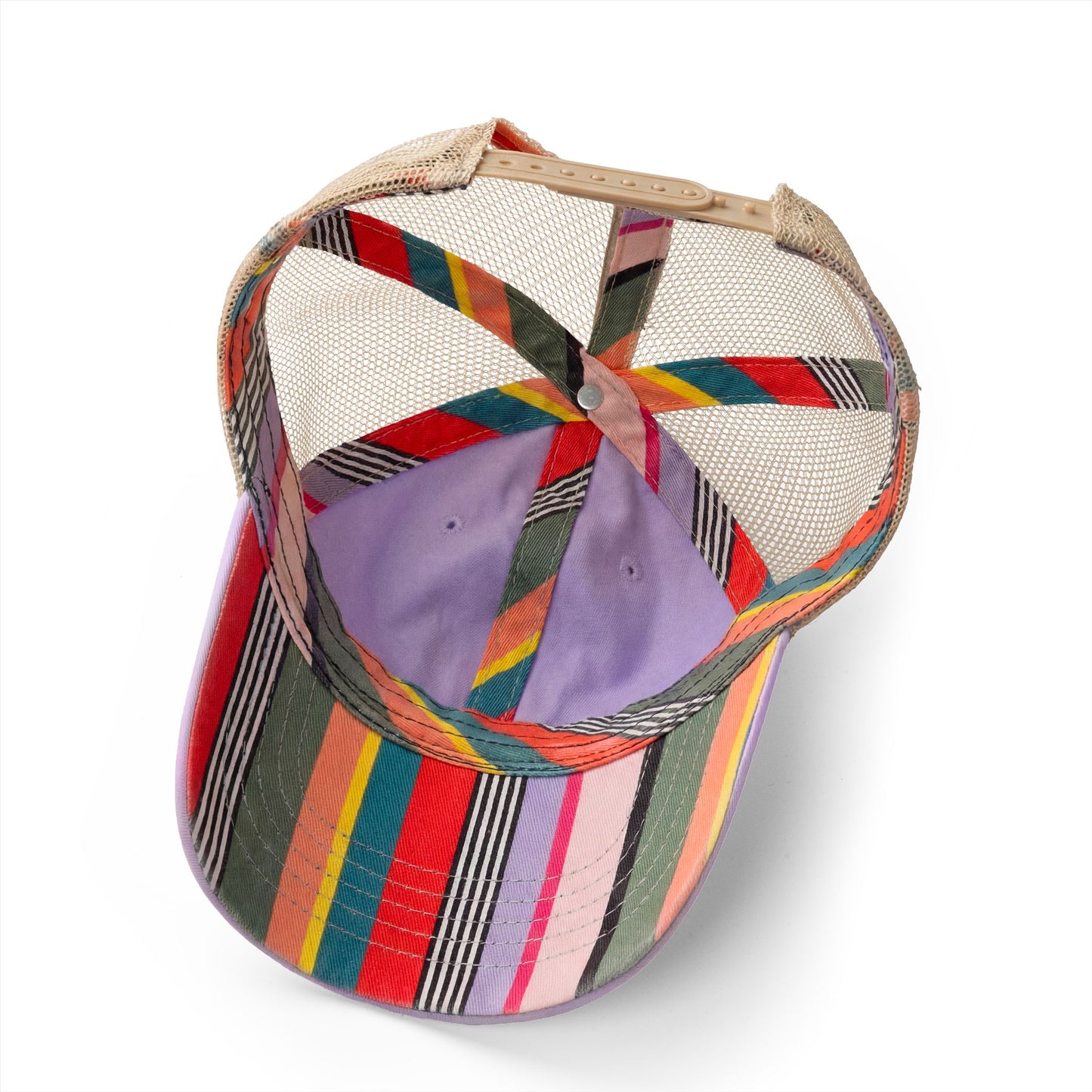 Women's Washed Mesh-Back Cap with print underneath bill embroidered USA 250th celebration various colors