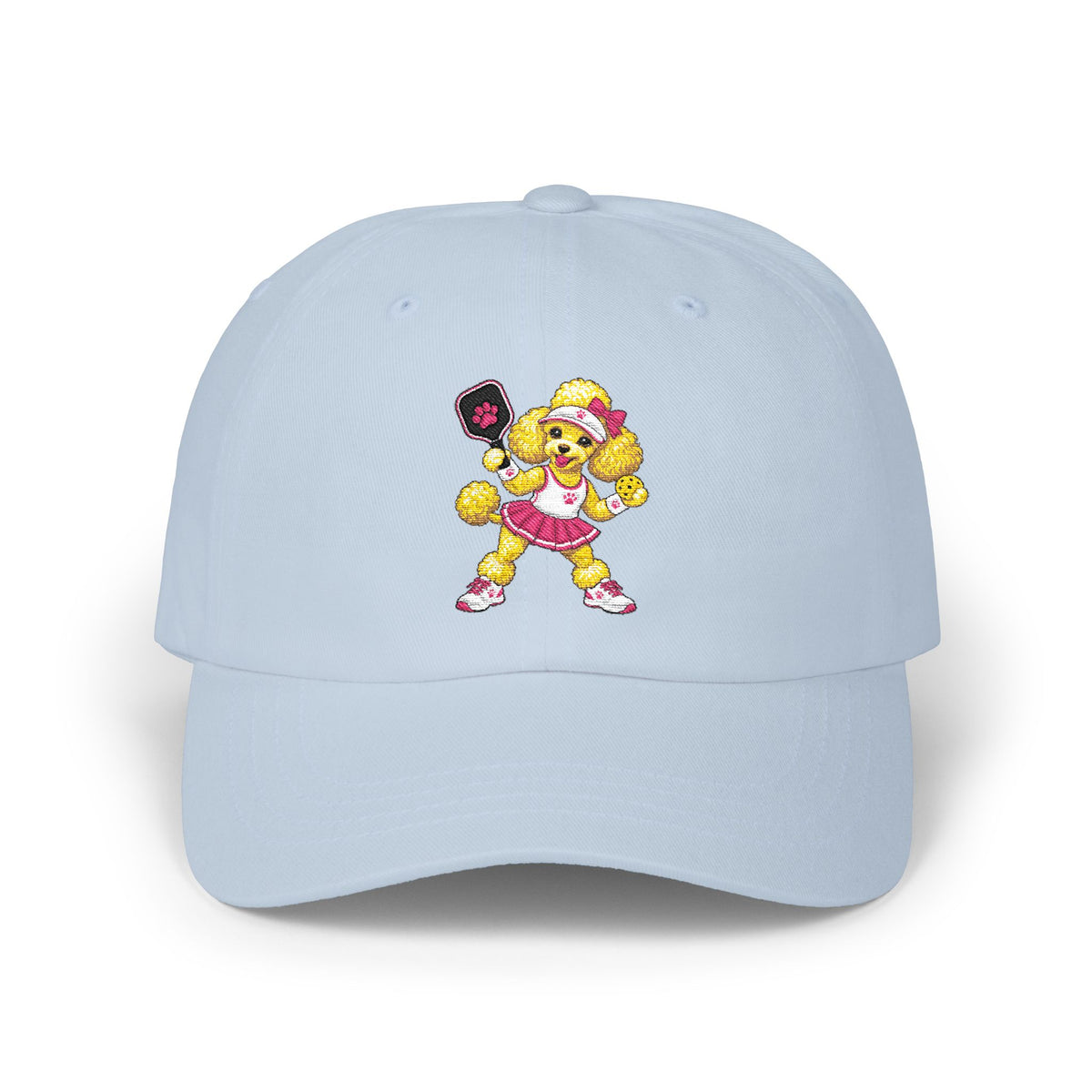Pickleball Poodle Embroidered Classic Dad Cap