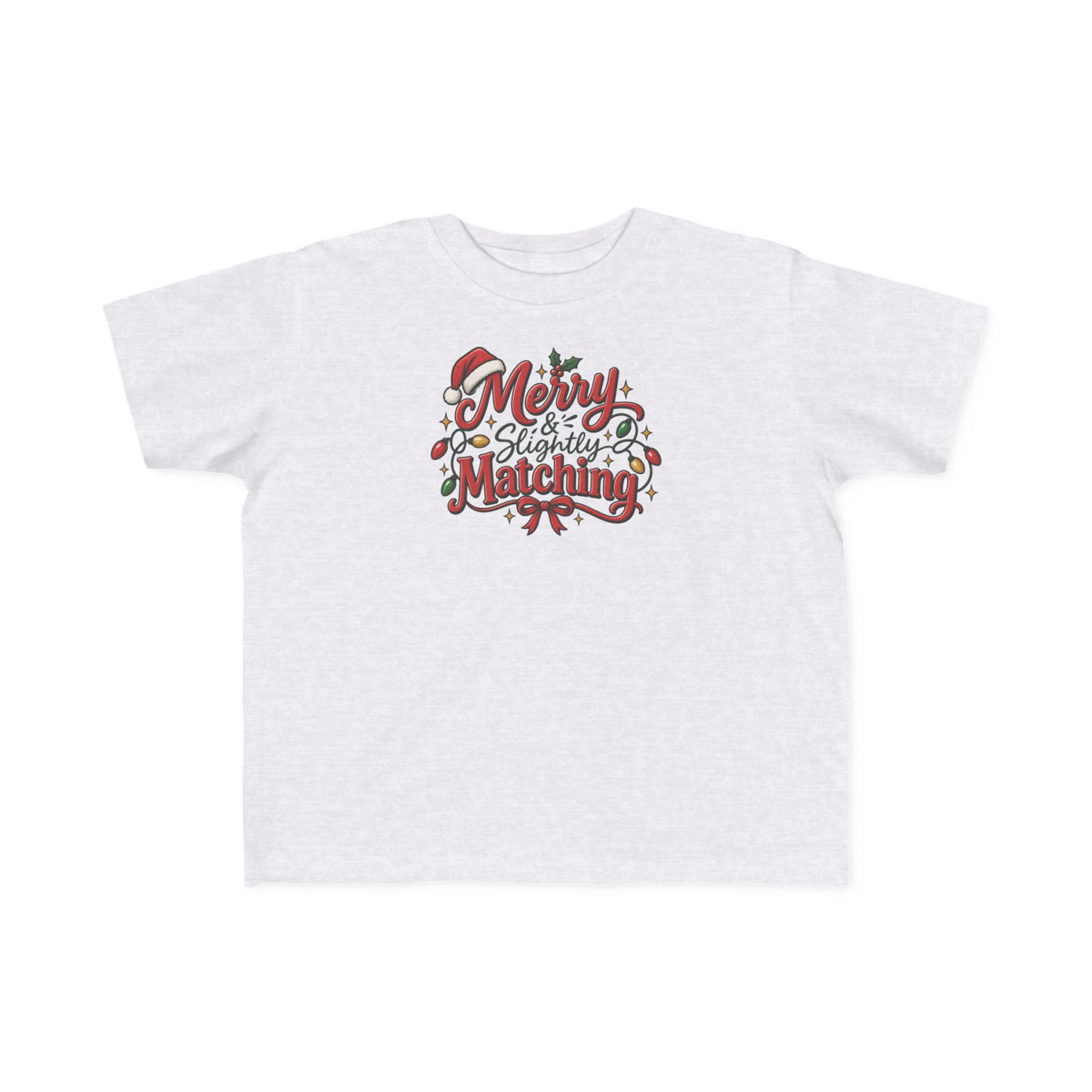 Toddler Christmas Tee – “Merry & Slightly Matching” Holiday Shirt friends or family matching tee