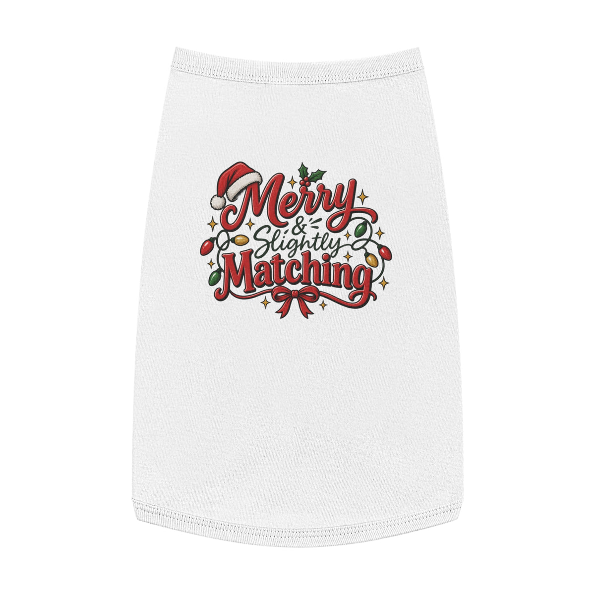 Pet Tshirt — "Merry Slightly Matching" Christmas Dog Shirt family pajama set