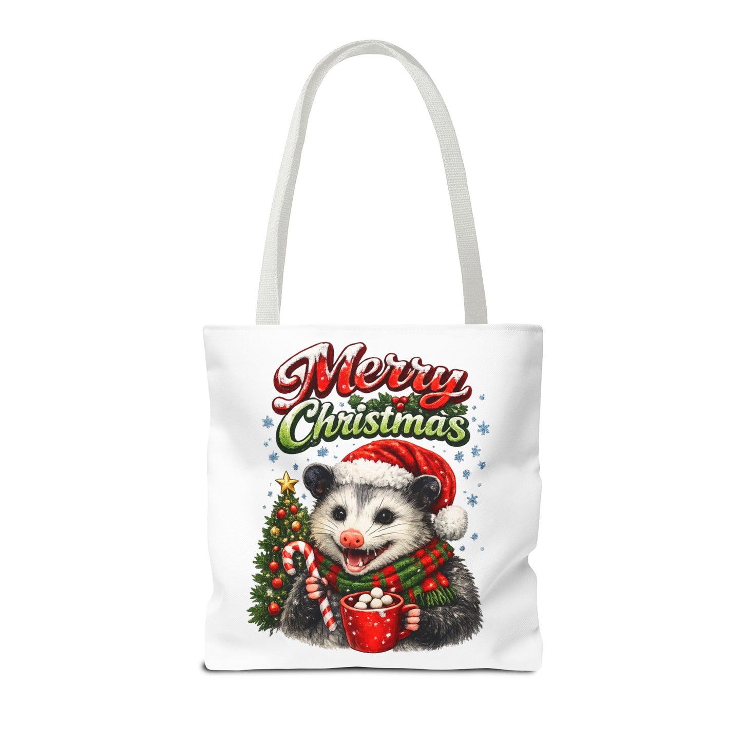 Christmas Opossum Tote Bag — Cute Holiday Animal Holiday Shopping Bag