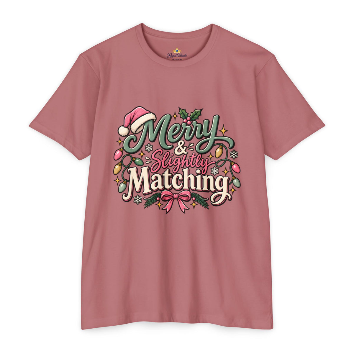 Christmas T-Shirt — "Merry & Slightly Matching" Festive Holiday Tee- Family pajamas